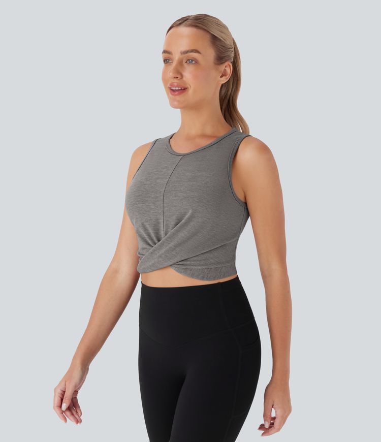 Débardeur de yoga court avec soutien-gorge intégré