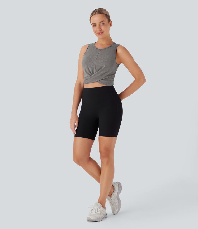 Débardeur de yoga court avec soutien-gorge intégré