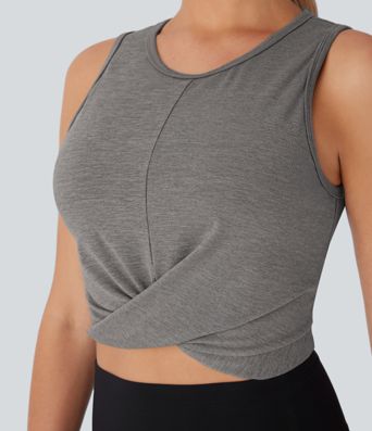 Débardeur de yoga court avec soutien-gorge intégré
