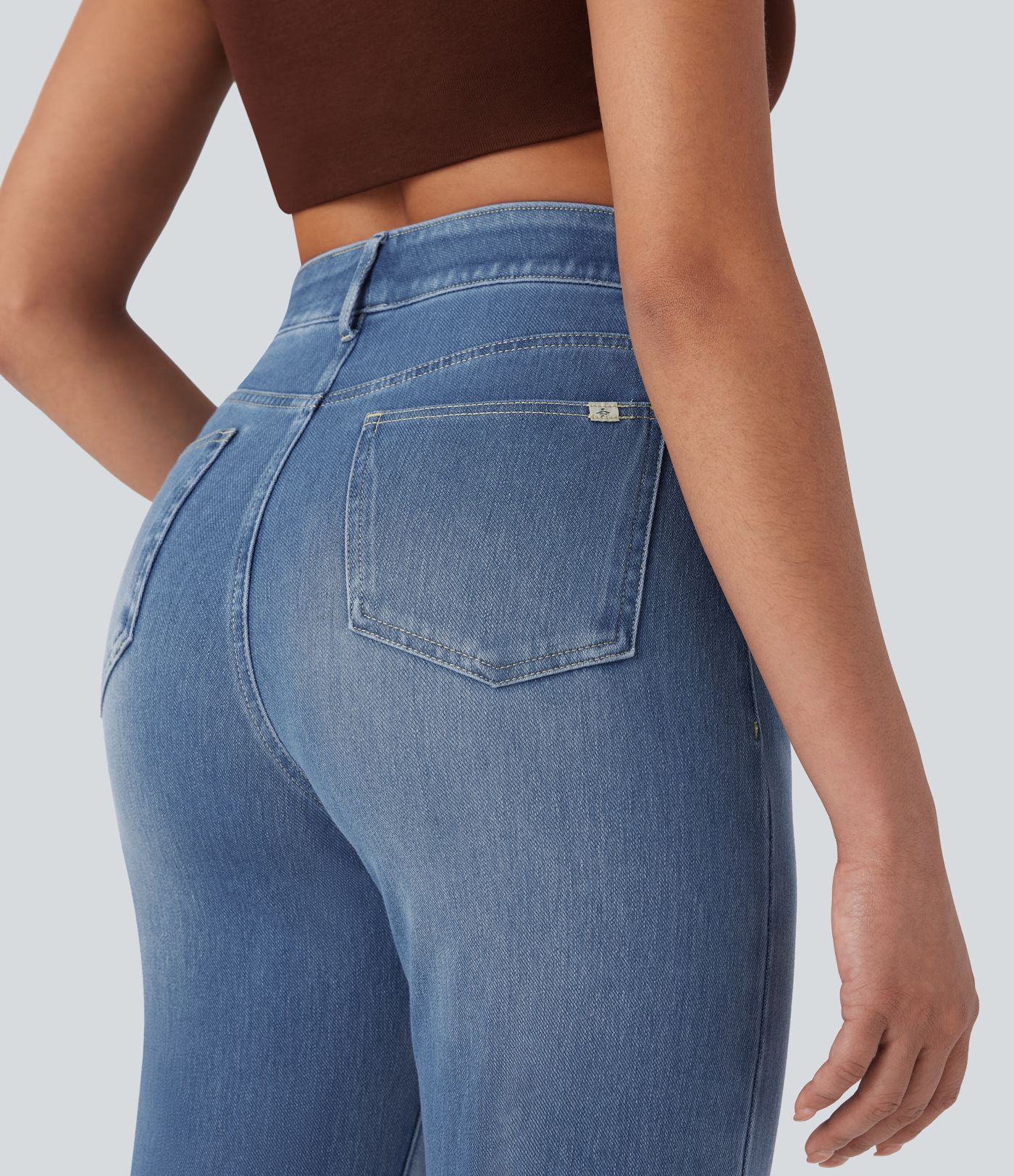 Halara Flex™ High Waist Hose mit Taschen Gerade Geschnittene Lässige Jeans