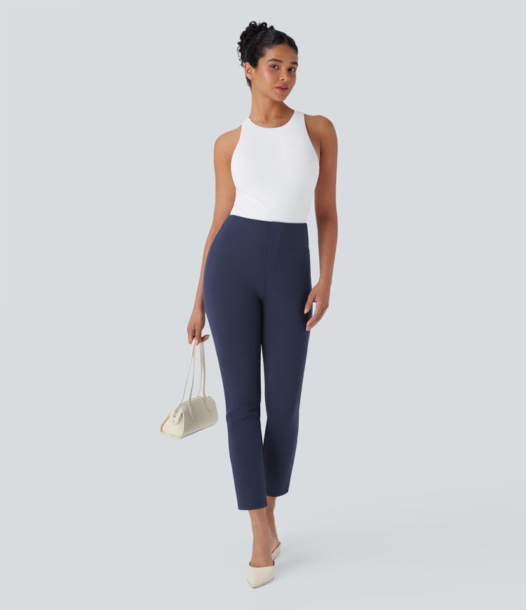 Pantalón oficina Halara Flex™ tiro alto ajustado bolsillo lateral trasera