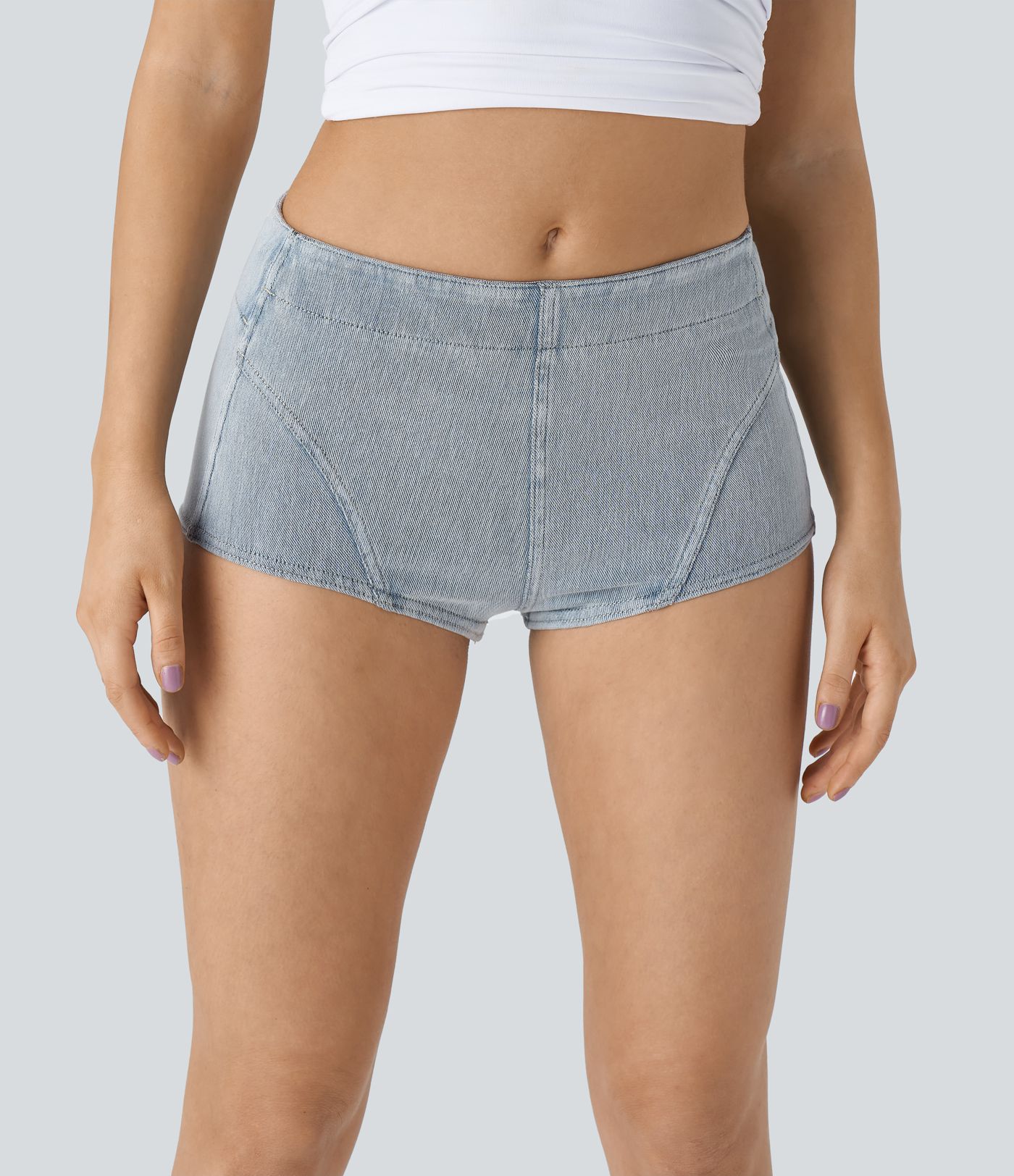 Halara Flex™ Mid Rise Pocket Denim Casual Hot Shorts 1''