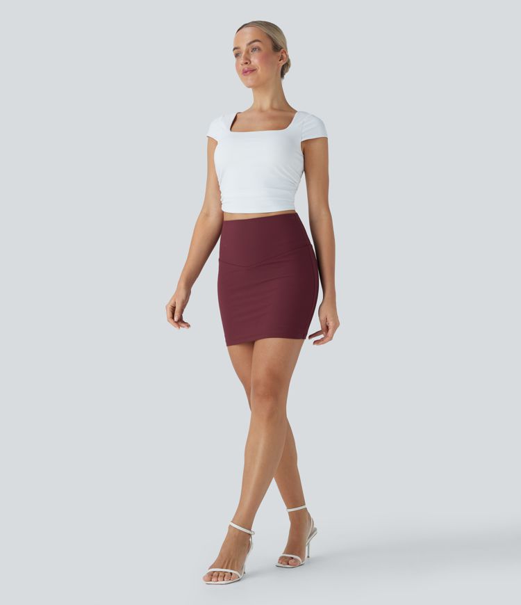 Patitoff™ Flow Pet Hair Resistant High Waisted Tummy Control 2-in-1 Bodycon Mini Casual Skirt