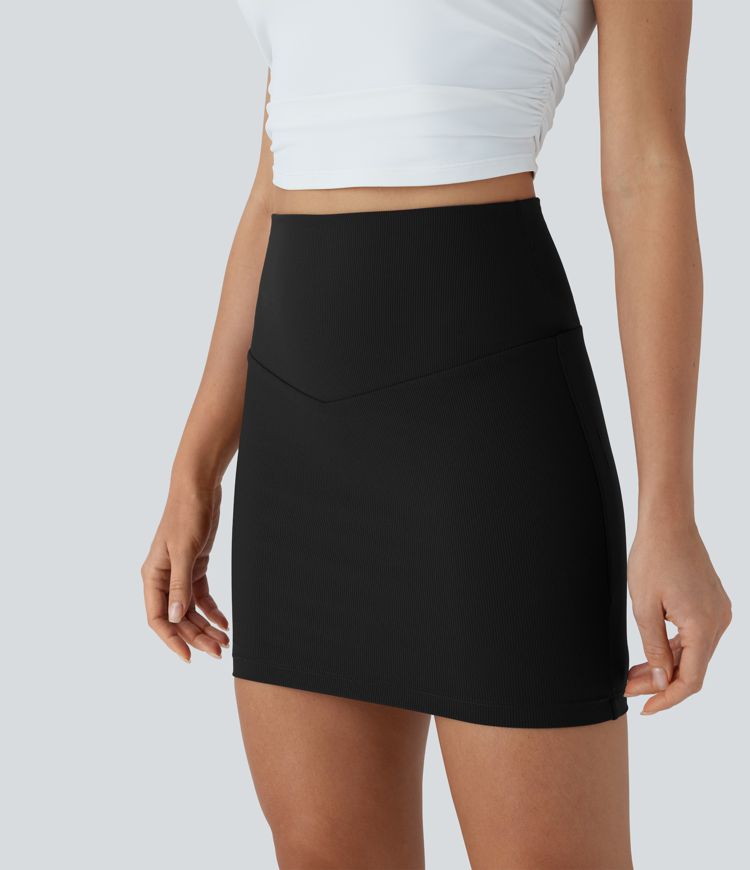 Patitoff™ Flow Pet Hair Resistant High Waisted Tummy Control 2-in-1 Bodycon Mini Casual Skirt