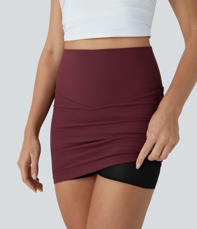 Patitoff™ Flow Pet Hair Resistant High Waisted Tummy Control 2-in-1 Bodycon Mini Casual Skirt