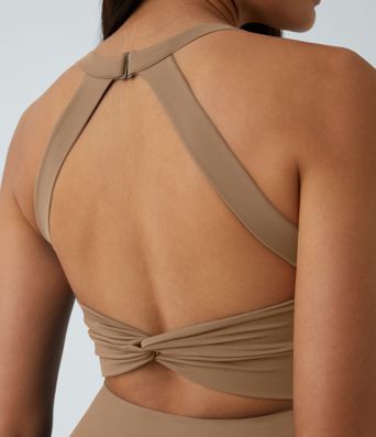 SoftlyZero™ Airy Backless Twisted Flare Low Support Dance Active Dress-Longer Length-Easy Peezy Edition A-C Cups