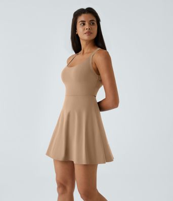 SoftlyZero™ Airy Backless Twisted Flare Low Support Dance Active Dress-Longer Length-Easy Peezy Edition A-C Cups