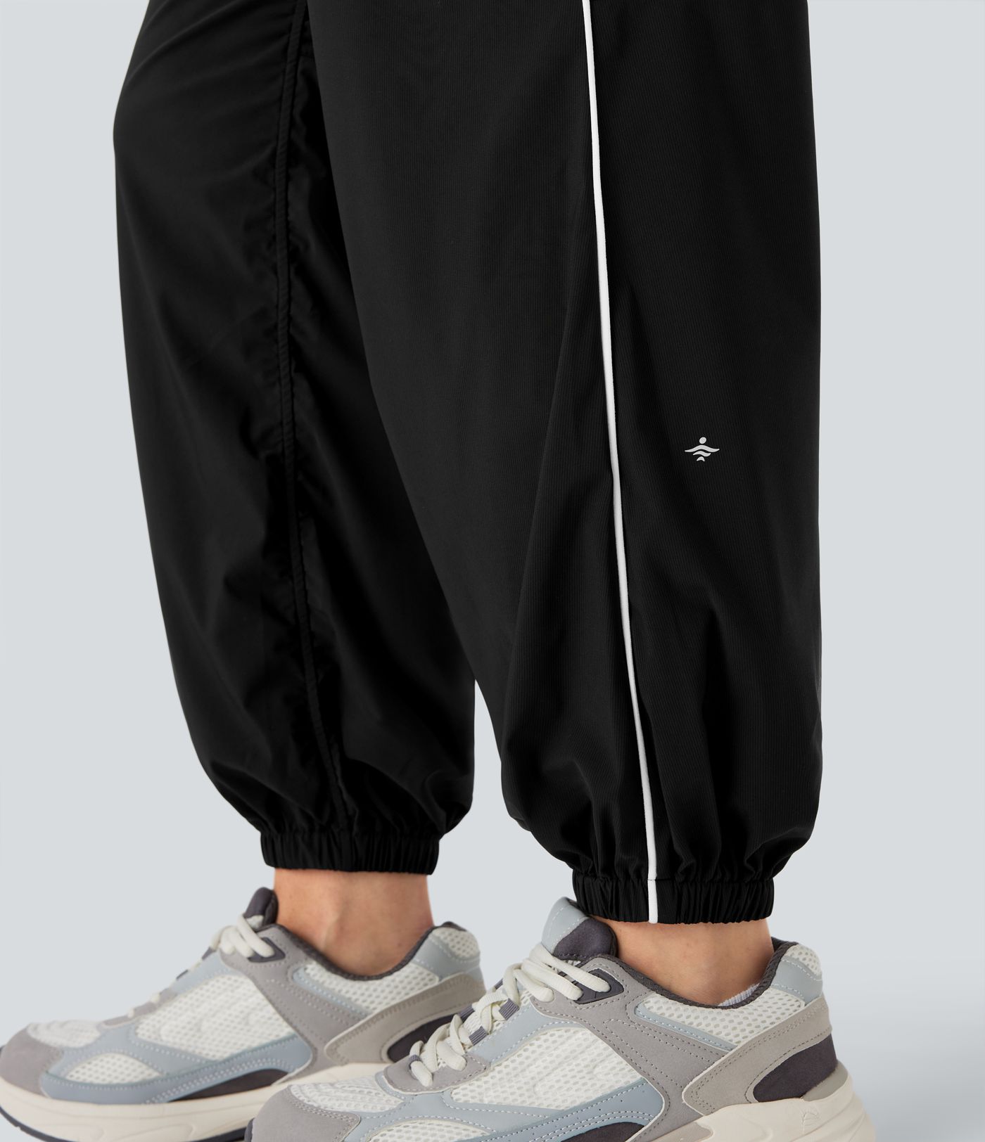 Low Rise Color Block Quick Dry Trackpants Dance Joggers with Pockets