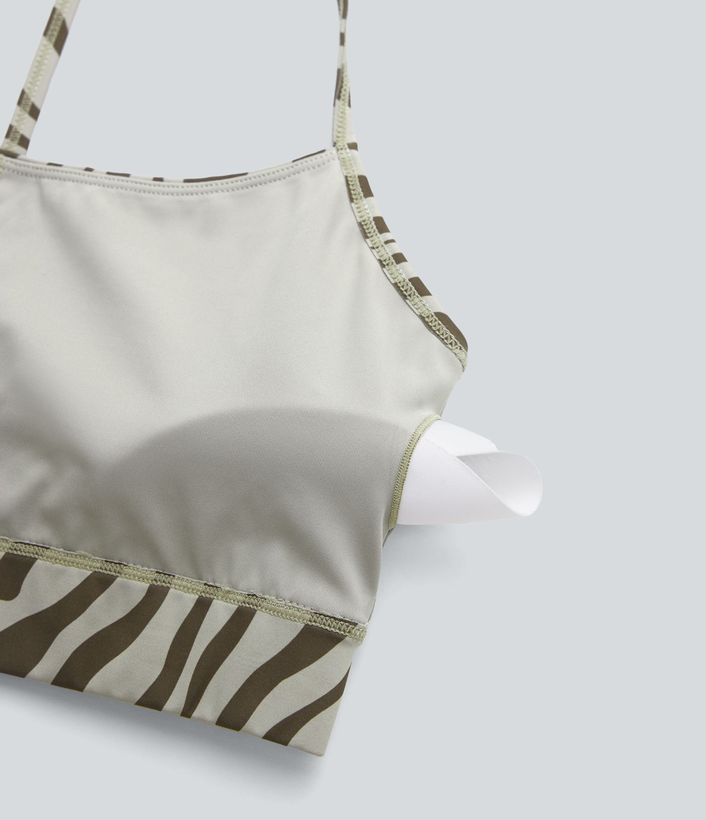 Low Support Halter Zebra Print Yoga Sports Bra