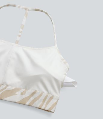 Sutien sport cu imprimeu zebră și suport redus pentru yoga