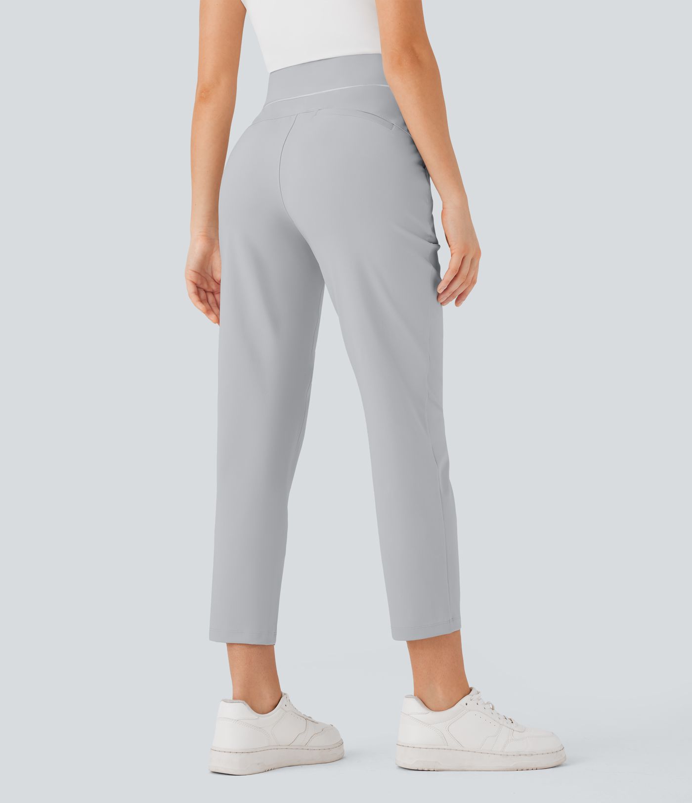 Pantalones de Golf Ajustados de Cintura Alta con Cordón Interior de Secado Rápido-Bolsillo para Tee de Golf-UPF40+