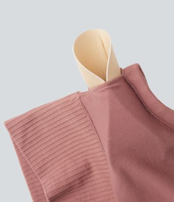 Top de yoga corto con espalda nadadora y sin costuras