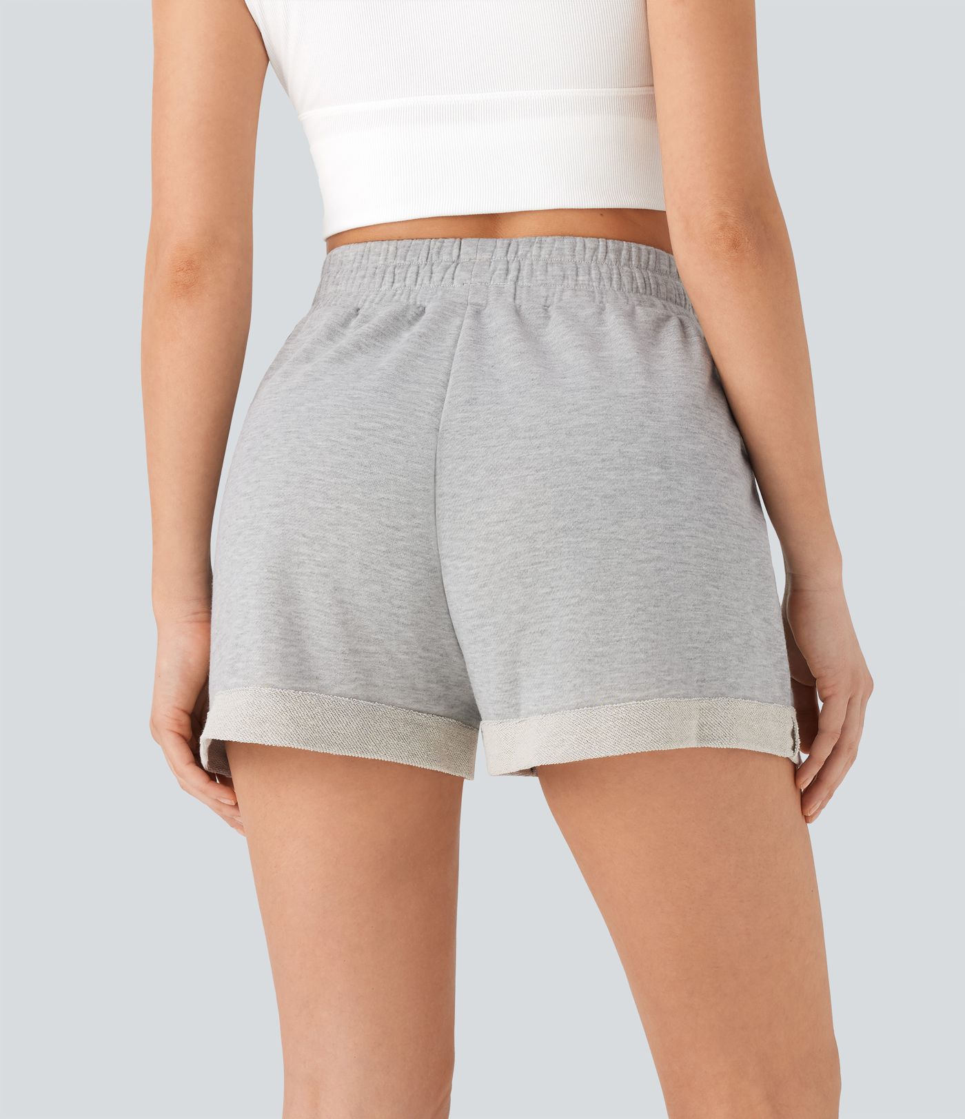 Mid Rise Drawstring Casual Shorts with Pockets
