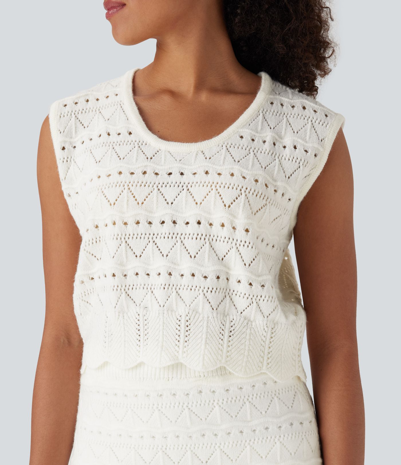 Gilet de Pull Décontracté Tricoté Ouvert à Ourlet Évanoui