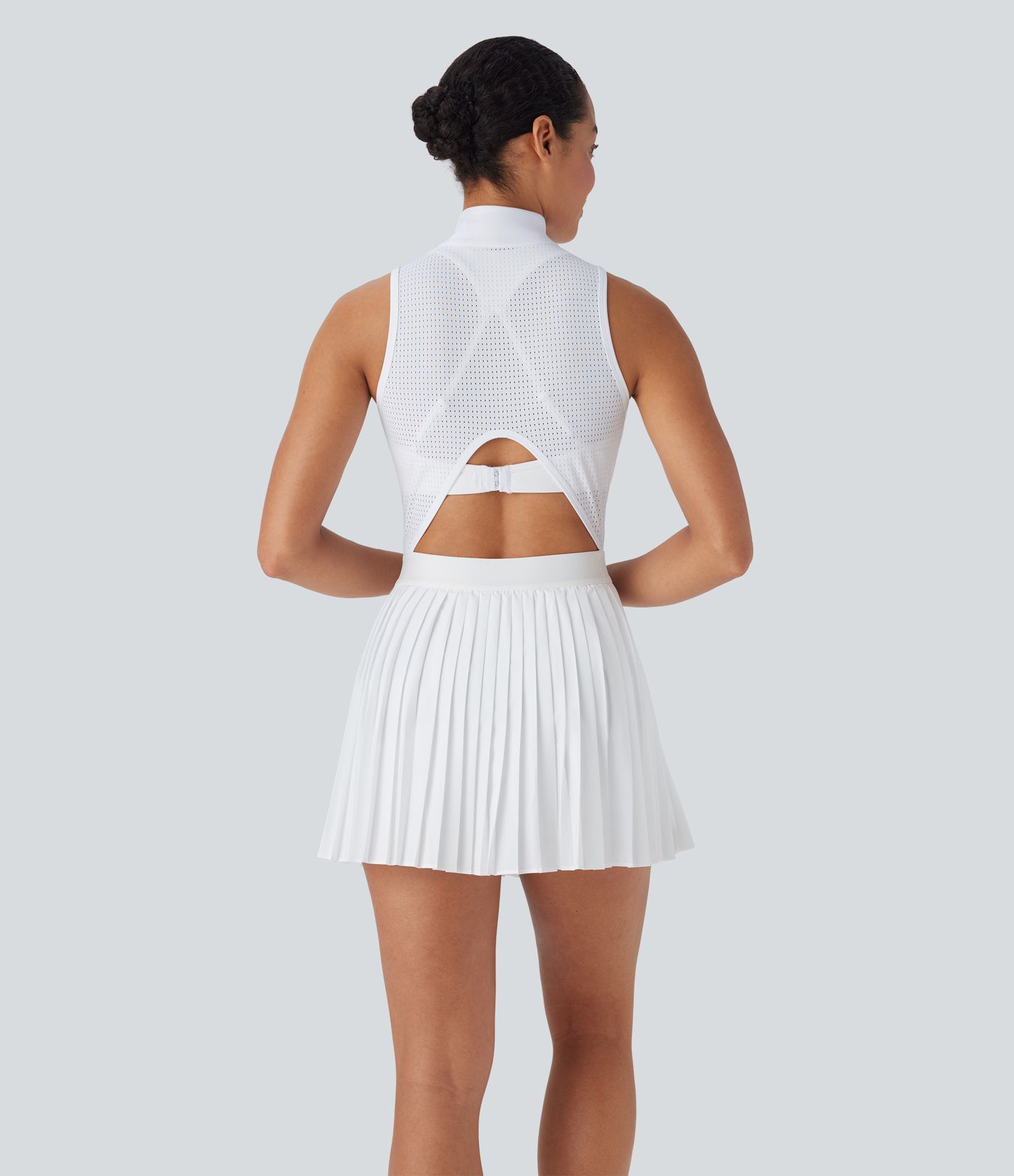 Breezeful™ Sleeveless Cut Out 2-in-1 Pleated Quick Dry Mini Tennis Active Dress with Pockets