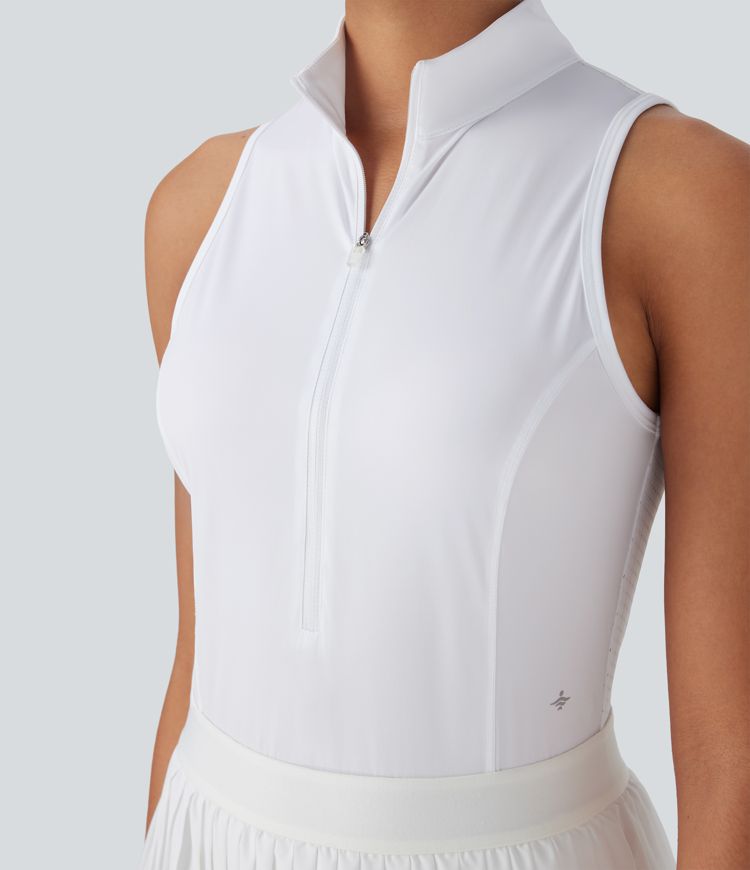 Breezeful™ Sleeveless Cut Out 2-in-1 Pleated Quick Dry Mini Tennis Active Dress with Pockets