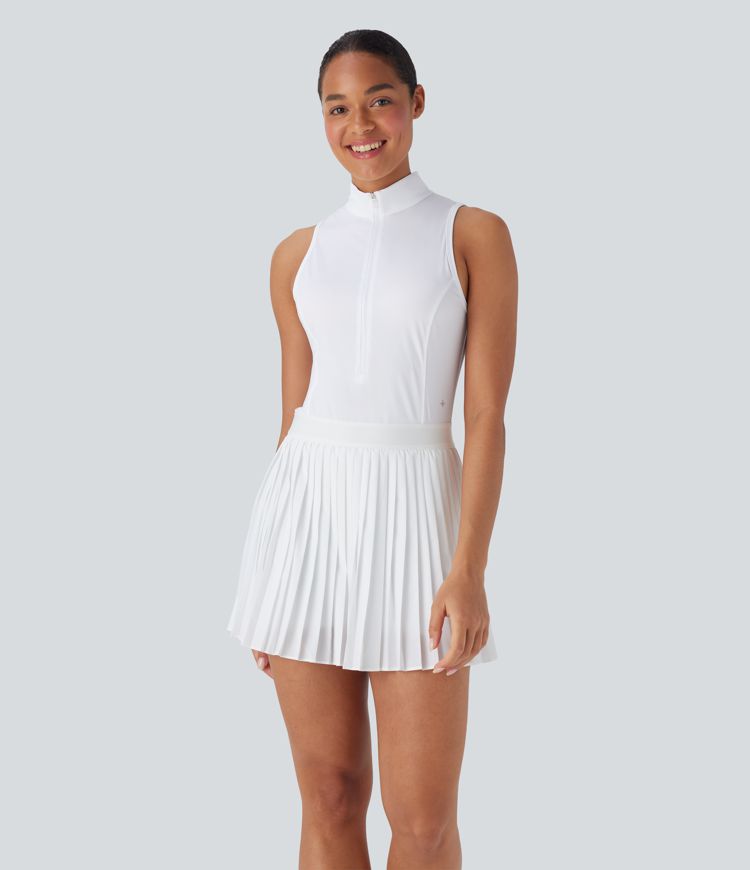 Breezeful™ Sleeveless Cut Out 2-in-1 Pleated Quick Dry Mini Tennis Active Dress with Pockets