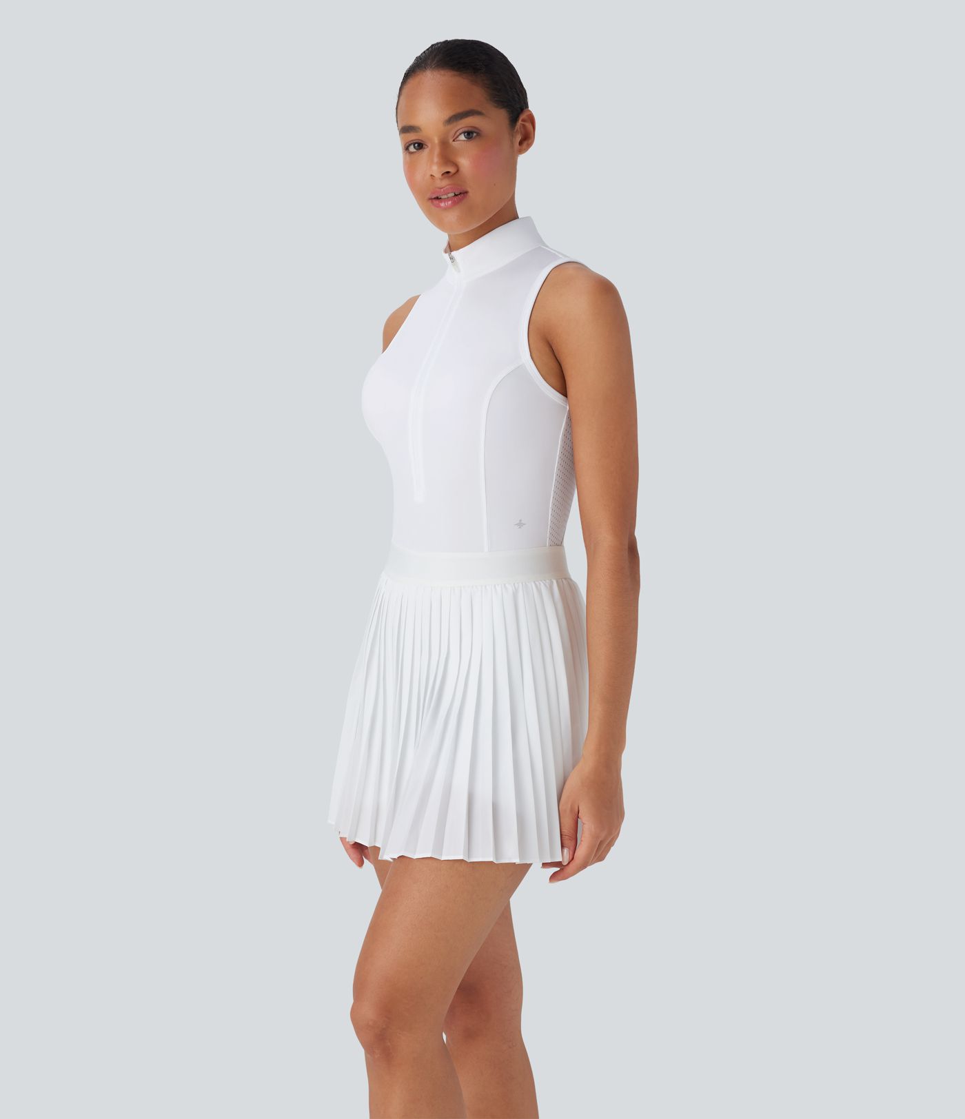 Breezeful™ Sleeveless Cut Out 2-in-1 Pleated Quick Dry Mini Tennis Active Dress with Pockets