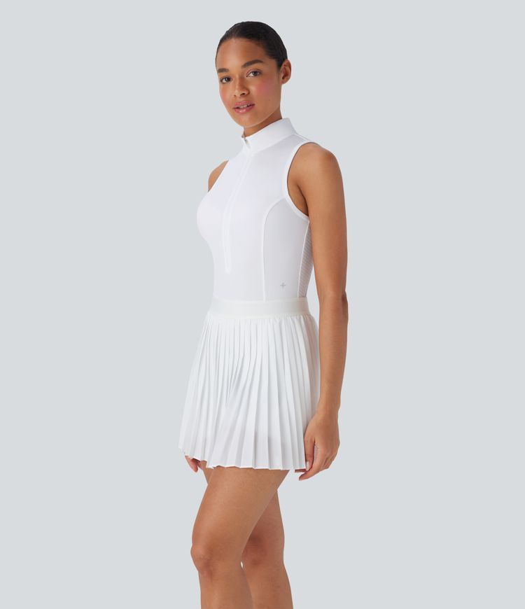 Breezeful™ Sleeveless Cut Out 2-in-1 Pleated Quick Dry Mini Tennis Active Dress with Pockets