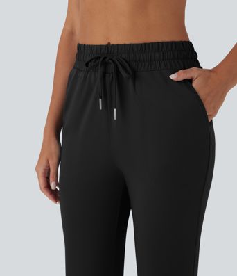 High Waisted Drawstring Pocket Dance Pedal Pusher Joggers