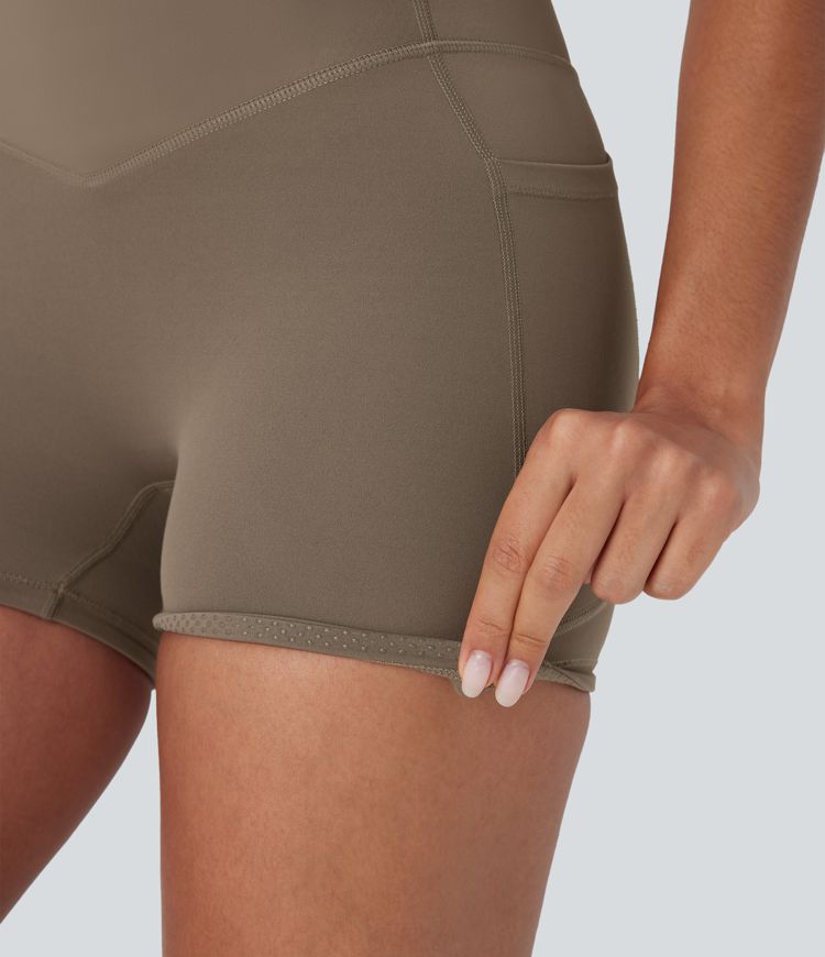 Shorts biker Halara UltraSculpt™ de tiro alto con push-up y reductor de abdomen con bolsillos laterales