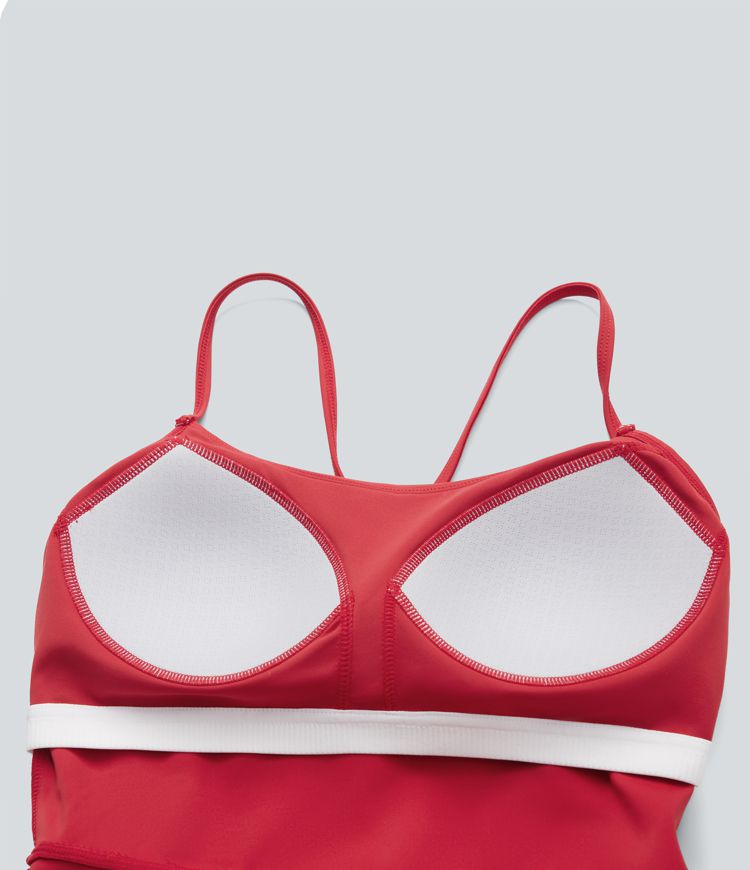 Mini-robe de tennis SpeedWave™ dos nageur avec bretelles croisées, filet contrasté et séchage rapide