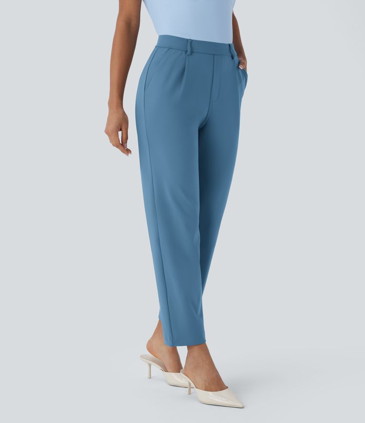 HaloTek Air™ High Waisted Side Pocket Ankle Length Tapered Work Pants