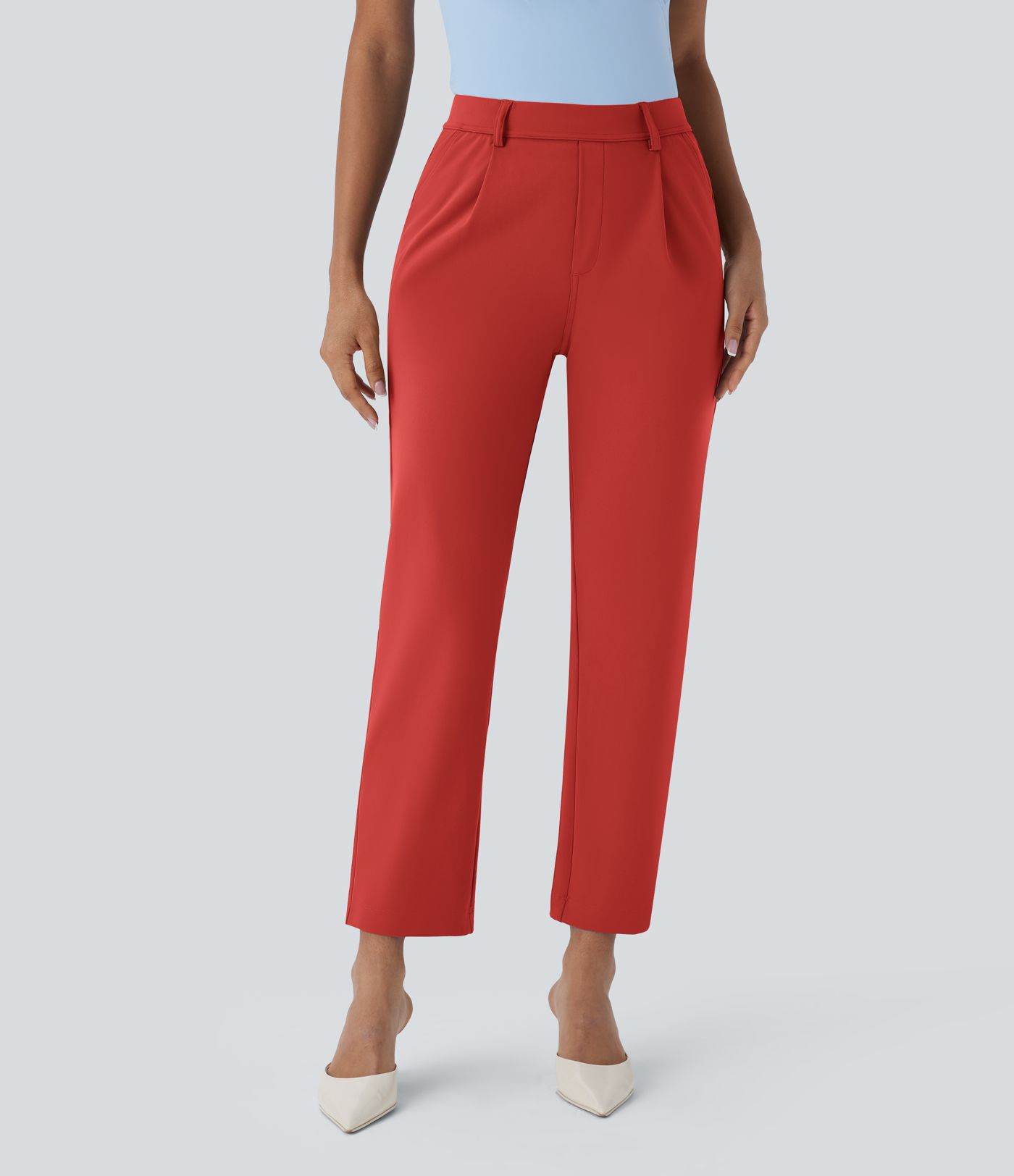 Halara Flex™ DayStretch High Waisted Pocket Ankle Length Tapered Work Trousers