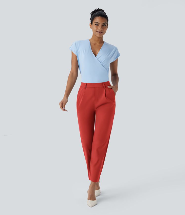 Halara Flex™ DayStretch High Waisted Pocket Ankle Length Tapered Work Trousers