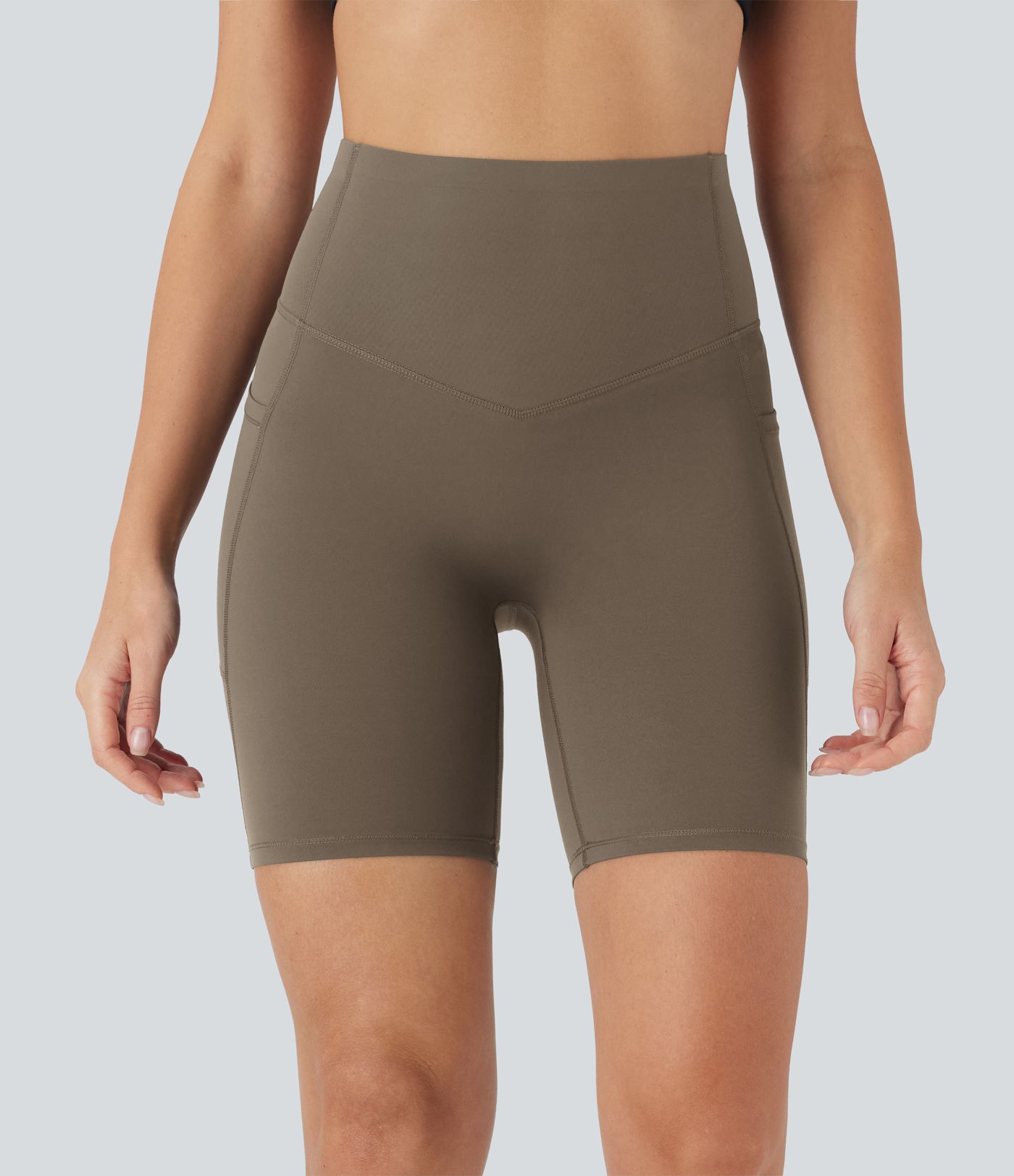 Halara UltraSculpt™ High Waisted Butt Lifting Tummy Control Pocket Shaping Training Biker Shorts 7''