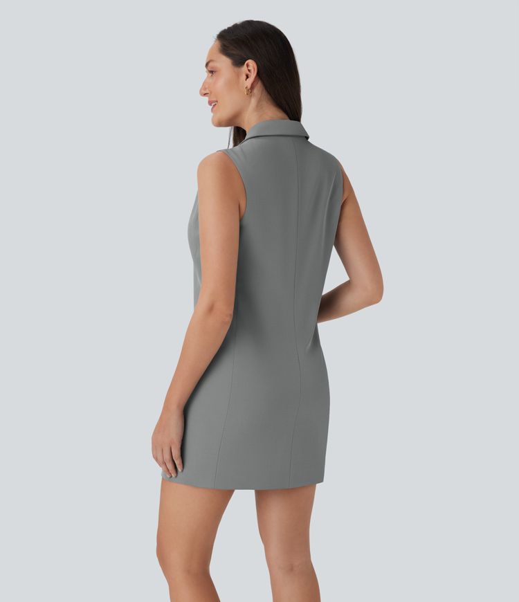 Sleeveless Mini Work Dress with Pockets