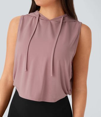 Kapuzen-Kordelzug Schnelltrocknender Lauftanktop