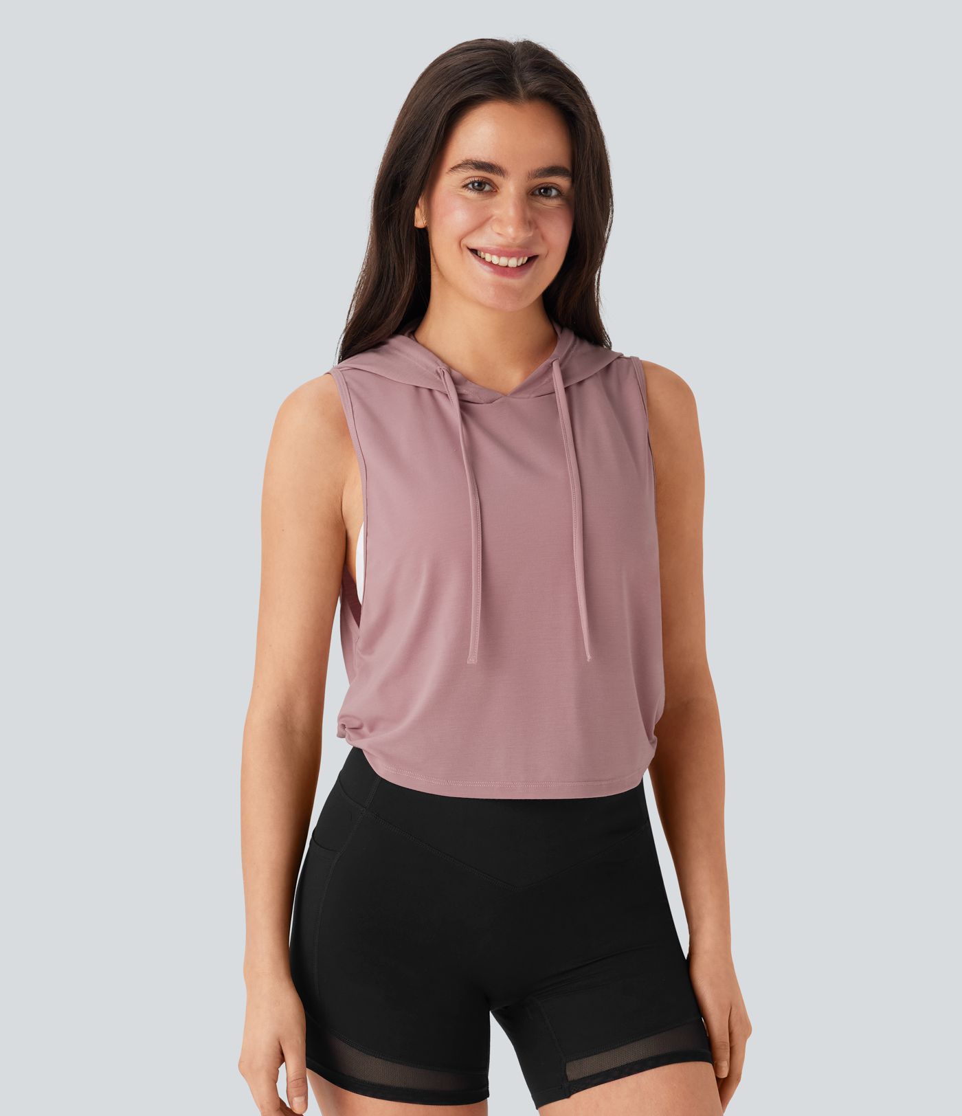 Kapuzen-Kordelzug Schnelltrocknender Lauftanktop