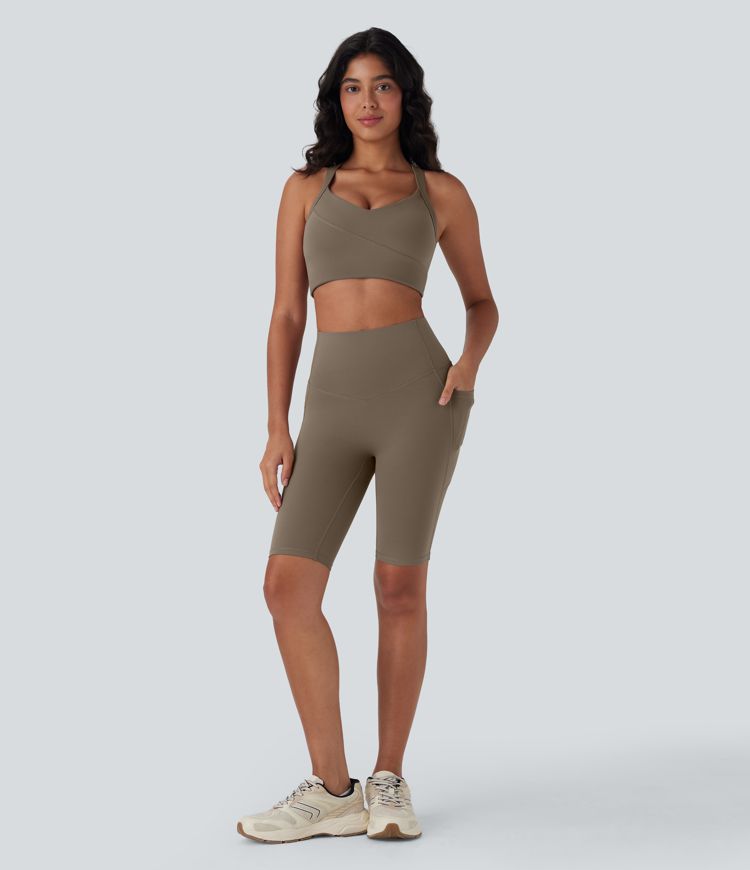 Halara UltraSculpt™ High Waisted Butt Lifting Tummy Control Shaping Training Biker Shorts 9'' with Pockets