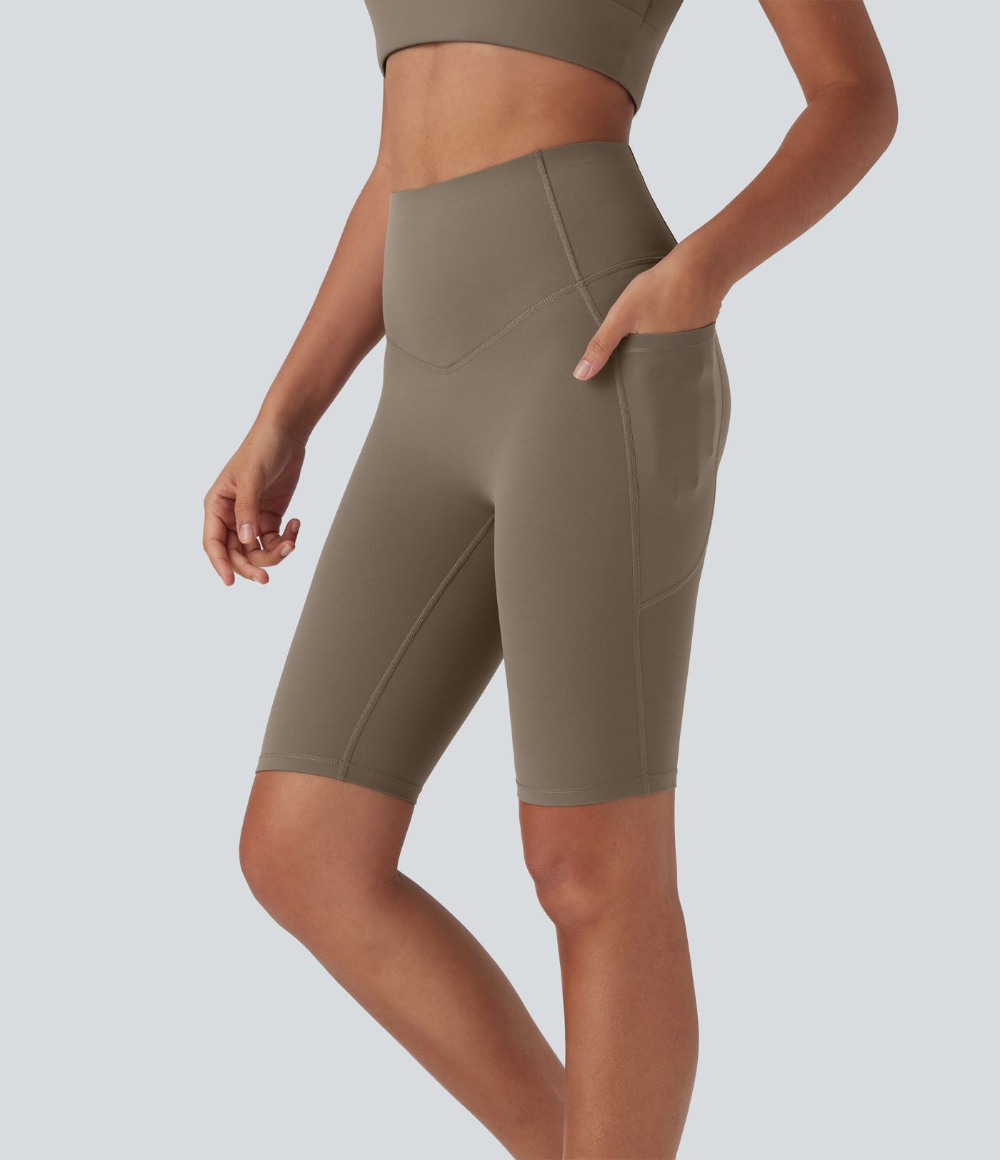 Halara UltraSculpt™ High Waisted Butt Lifting Tummy Control Shaping Training Biker Shorts 9'' with Pockets