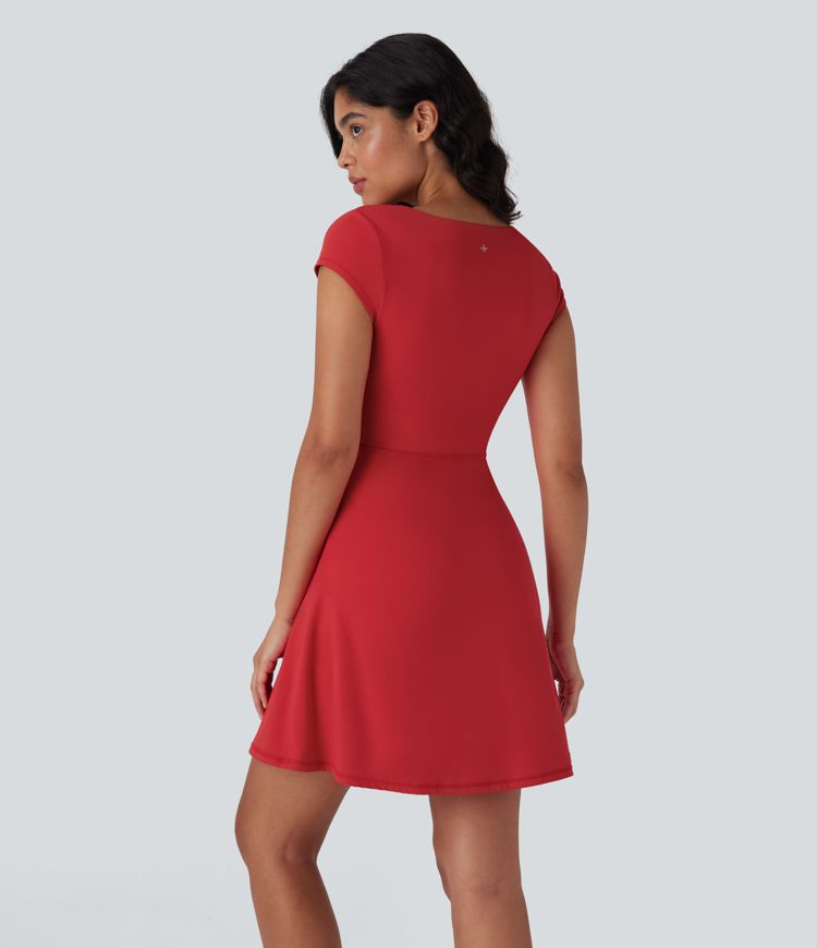 Softlyzero™ Plush Squzre Neck Corset 2-in-1 Mini Casual Dress with Pocket