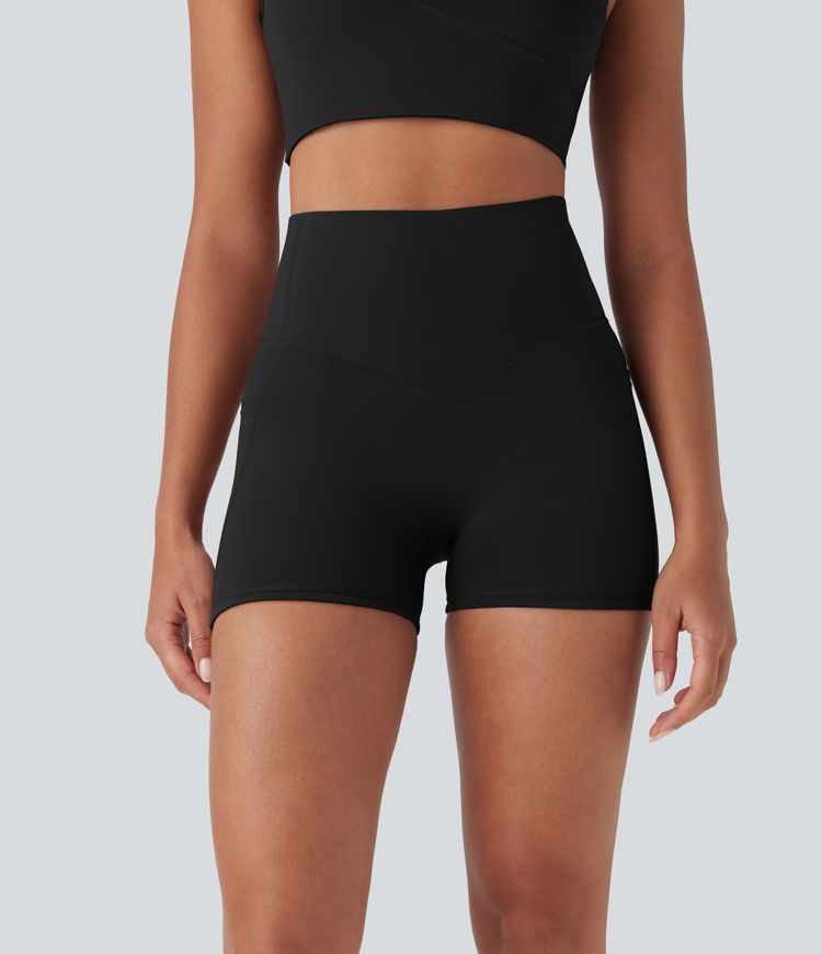 Halara UltraSculpt™ SoCinched High Waisted Butt Lifting Tummy Control Side Pocket Shaping Training Biker Shorts 3''