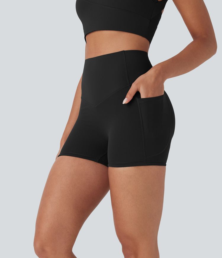 Halara UltraSculpt™ SoCinched High Waisted Butt Lifting Tummy Control Side Pocket Shaping Training Biker Shorts 3''