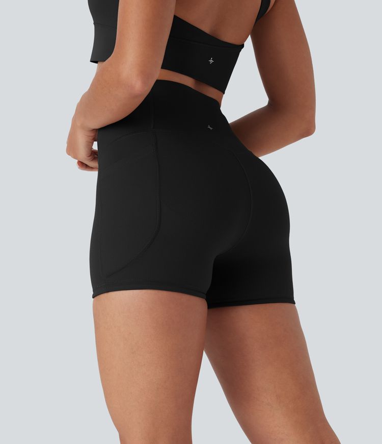 Halara UltraSculpt™ SoCinched High Waisted Butt Lifting Tummy Control Side Pocket Shaping Training Biker Shorts 3''