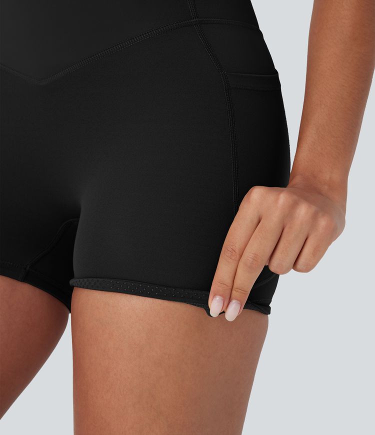 Halara UltraSculpt™ SoCinched short d'entraînement gainant tall tail, rehausseur de fessier, maintien du ventre, avec poches — 3''