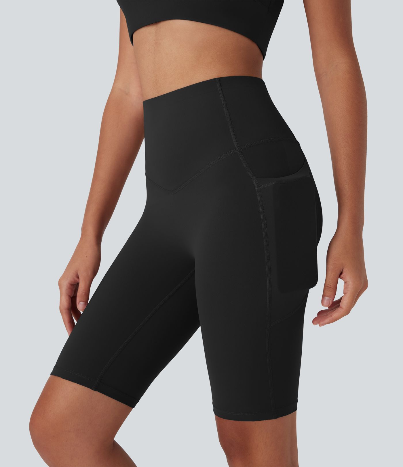 Halara UltraSculpt™ High Waisted Butt Lifting Tummy Control Shaping Training Biker Shorts 9'' with Pockets