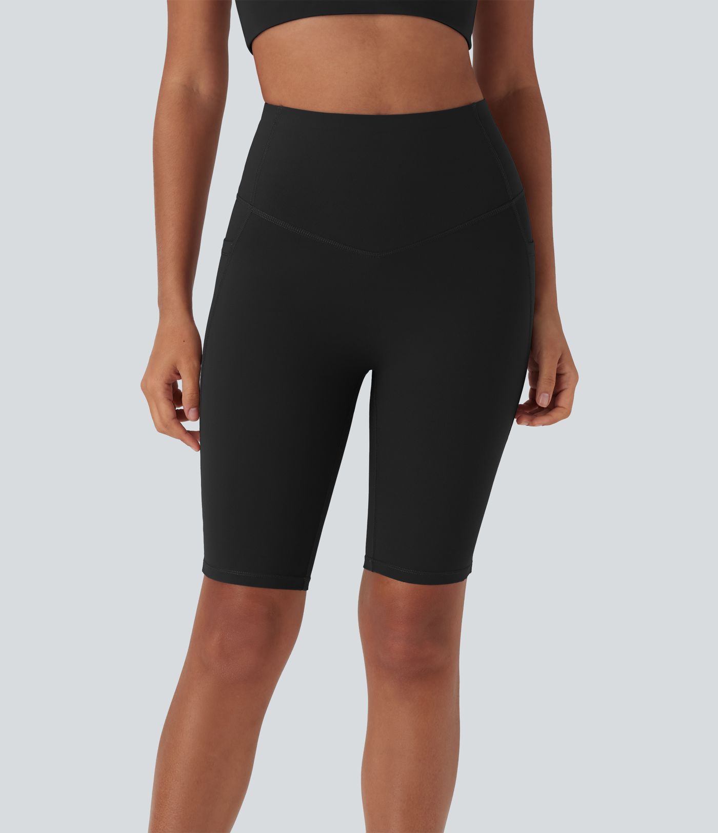 Halara UltraSculpt™ High Waisted Butt Lifting Tummy Control Shaping Training Biker Shorts 9'' with Pockets