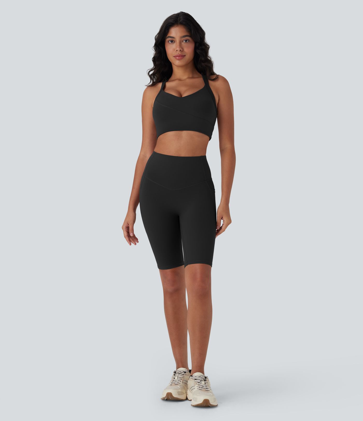 Halara UltraSculpt™ High Waisted Butt Lifting Tummy Control Shaping Training Biker Shorts 9'' with Pockets