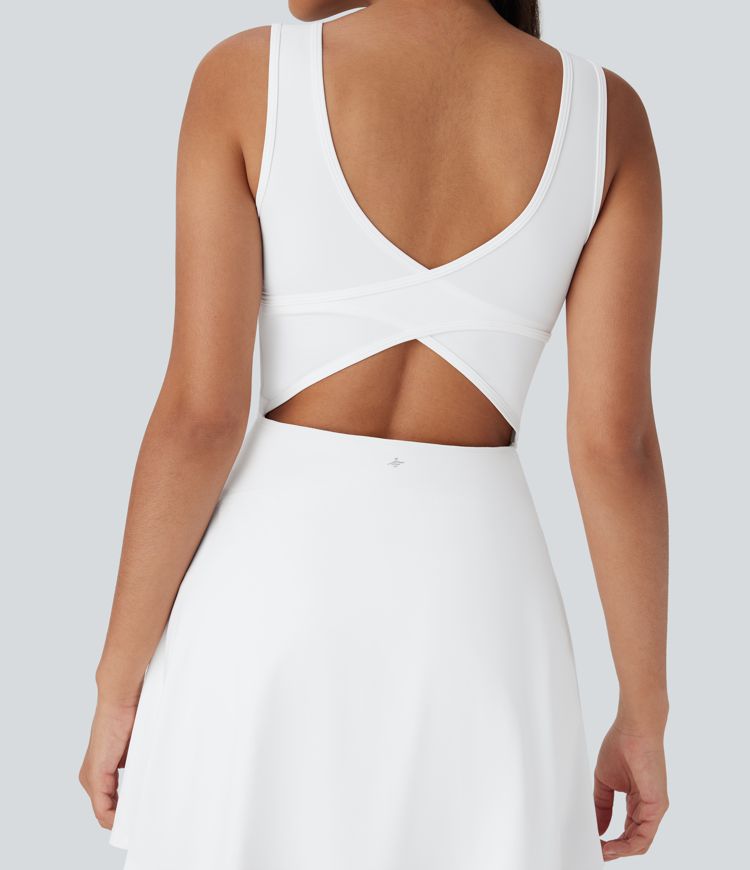 SoftlyZero™ Airy U Neck 2-in-1 Pocket Mini Cool Touch Dance Active Dress-Easy Peezy