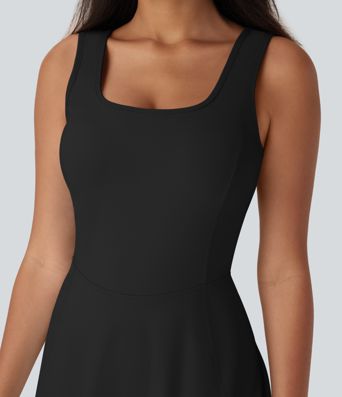SoftlyZero™ Airy U Neck 2-in-1 Pocket Mini Cool Touch Dance Active Dress-Easy Peezy