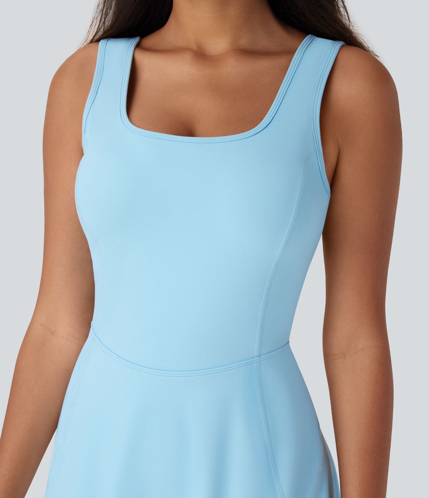 SoftlyZero™ Airy U Neck 2-in-1 Pocket Mini Cool Touch Dance Active Dress-Easy Peezy