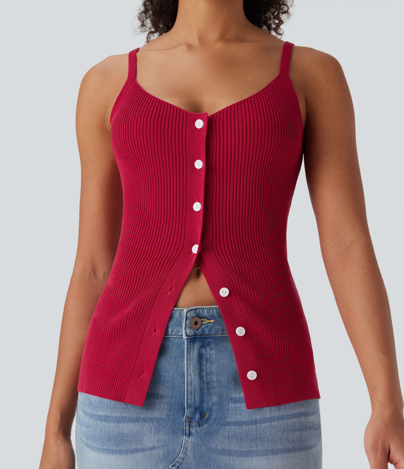 Front Casual Sweater Knit Tank Top