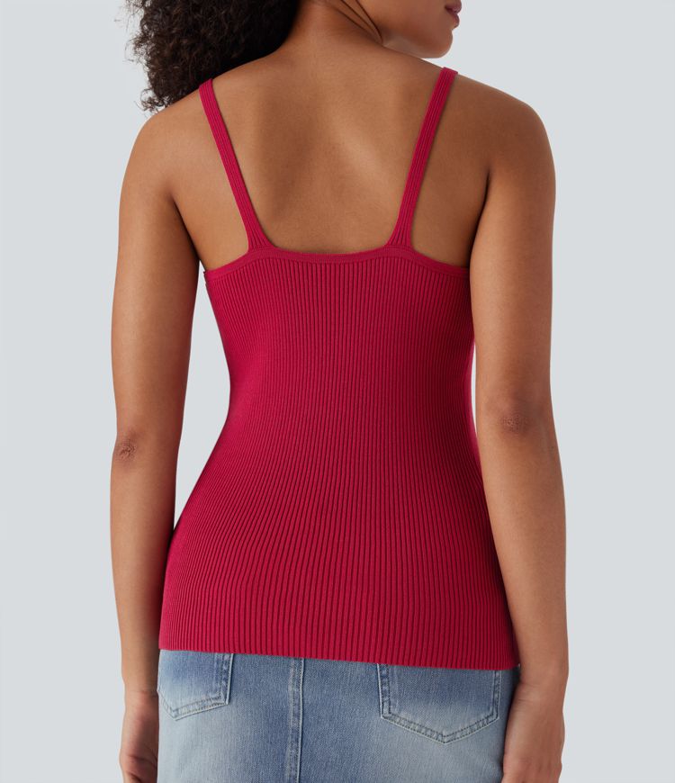 Front Casual Sweater Knit Tank Top