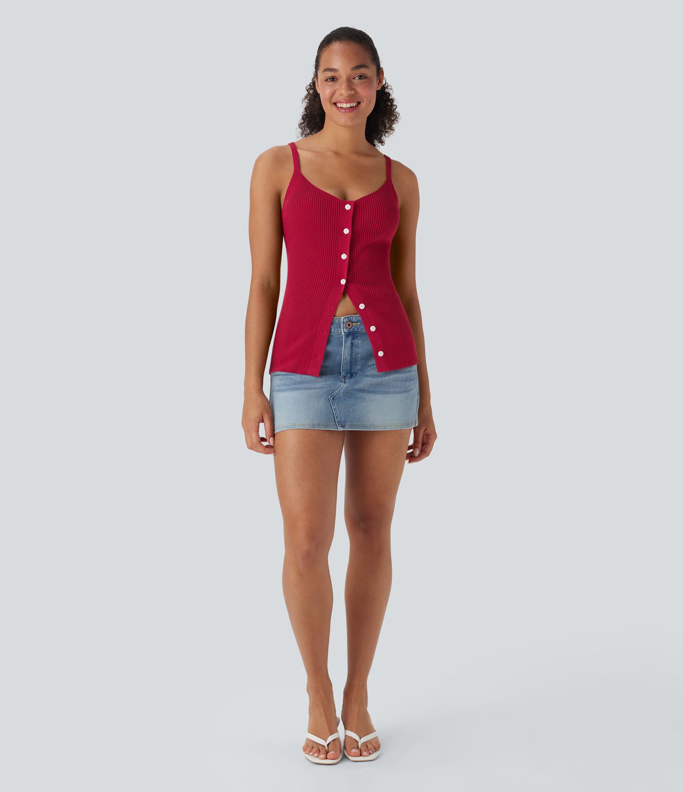 Front Casual Sweater Knit Tank Top