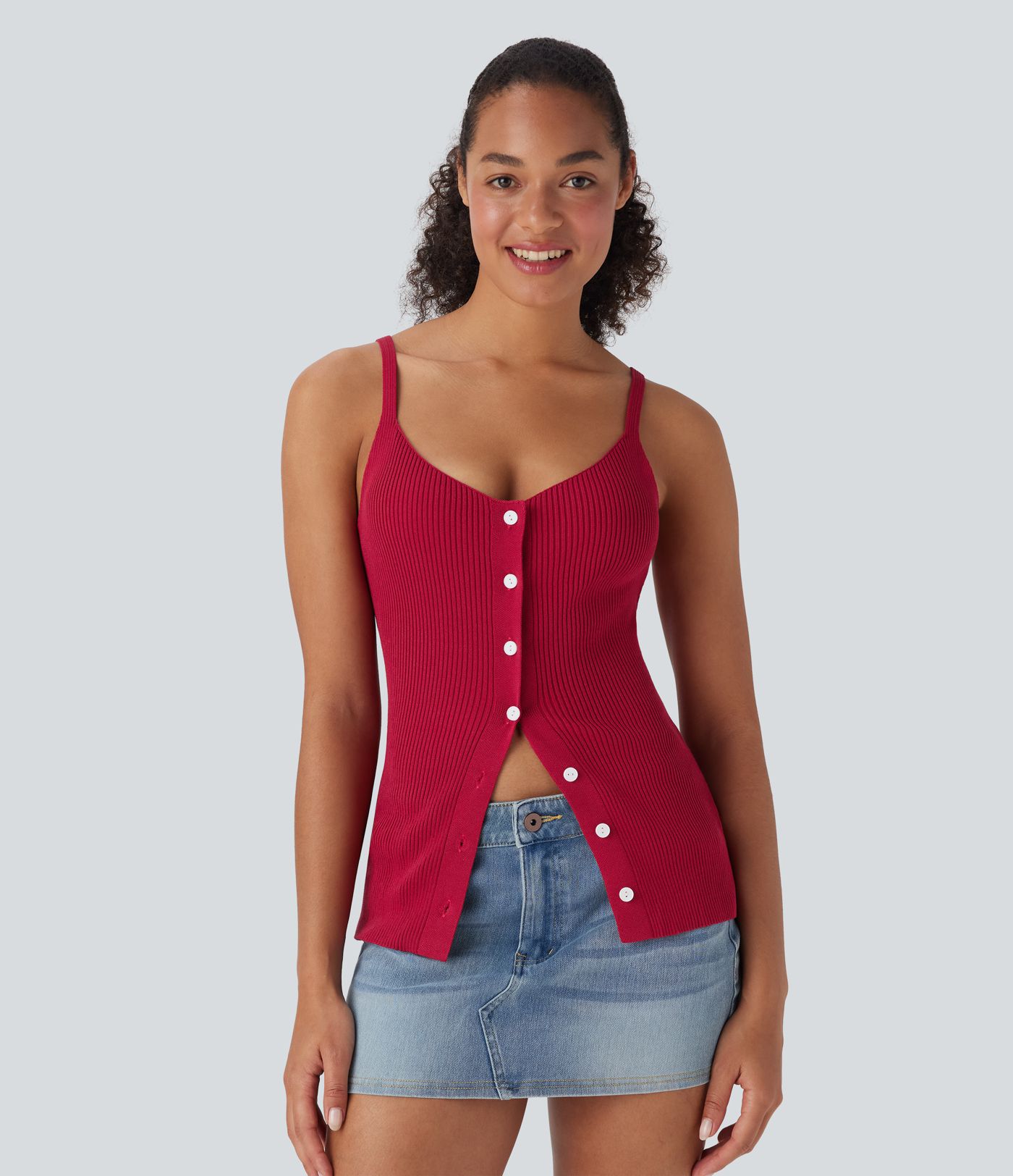 Front Casual Sweater Knit Tank Top